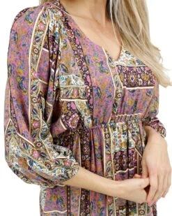 Arabelle Hi-Low Patchwork Floral Dress -Active Aura Shop ArabellaHighLowDress PatchworkFloral 2