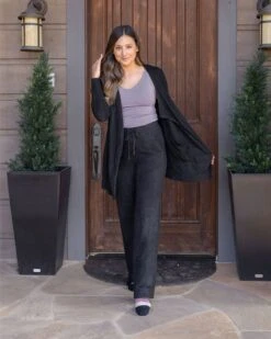 Bambü Black Wide Leg Lounge Pants -Active Aura Shop BambuLoungePants Black 7