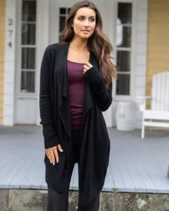 Black Bambü Wrap Robe -Active Aura Shop BambuPocketWrapUp Black 2