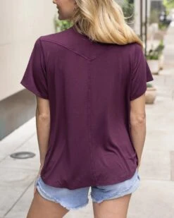 Basic Crew Neck Tee In Fig -Active Aura Shop BasicCrewNeckTee Fig 10