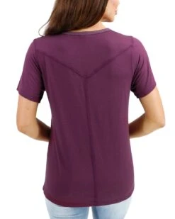 Basic Crew Neck Tee In Fig -Active Aura Shop BasicCrewNeckTee Fig 2