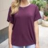 Basic Crew Neck Tee In Fig 2 Basic Crew Neck Tee In Fig -Active Aura Shop BasicCrewNeckTee Fig 9