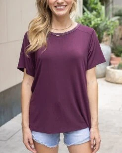 Basic Crew Neck Tee In Fig