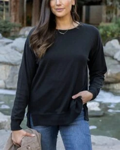 Original Essentials Black Long Sleeve Tee