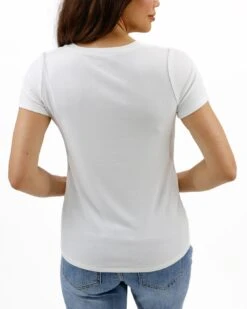 Best Fit V-Neck Tee In Ivory -Active Aura Shop BestFitVNeckTee Ivory 2