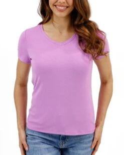 Best Fit V-Neck Tee In Orchid -Active Aura Shop BestFitVNeckTee Orchid 1