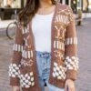 Gingersnap Bobble Knit Chunky Cardigan
