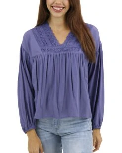 Boho Wisteria Lace Trim Top 14 Boho Wisteria Lace Trim Top -Active Aura Shop BohoLaceTrimTop Wisteria 1
