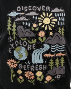 Boyfriend Fit Graphic Tee - Discover, Explore, Refresh -Active Aura Shop BoyfriendFitGraphicTee Discover 3