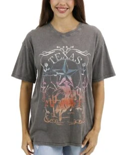 Boyfriend Fit Graphic Tee - Texas -Active Aura Shop BoyfriendOversizedGraphicTee Texas 1
