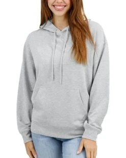 Signature Soft Heathered Grey Oversized Hoodie -Active Aura Shop BoyfriendOversizedHoodie HeatheredGrey 1