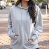 Signature Soft Heathered Grey Oversized Hoodie -Active Aura Shop BoyfriendOversizedHoodie HeatheredGrey 8