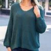 Boyfriend Slouchy Blue Spruce Knit Sweater -Active Aura Shop BoyfriendSlouchyKnitSweater BlueSpruce 14