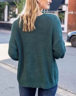 Boyfriend Slouchy Blue Spruce Knit Sweater -Active Aura Shop BoyfriendSlouchyKnitSweater BlueSpruce 16