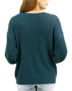 Boyfriend Slouchy Blue Spruce Knit Sweater -Active Aura Shop BoyfriendSlouchyKnitSweater BlueSpruce 2