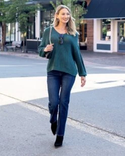 Boyfriend Slouchy Blue Spruce Knit Sweater -Active Aura Shop BoyfriendSlouchyKnitSweater BlueSpruce 8