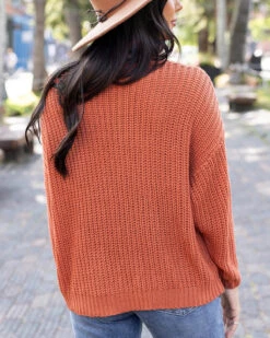 Boyfriend Slouchy Ginger Spice Knit Sweater -Active Aura Shop BoyfriendSlouchyKnitSweater GingerSpice 13