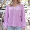 Boyfriend Slouchy Orchid Knit Sweater -Active Aura Shop BoyfriendSlouchyKnitSweater Orchid 24