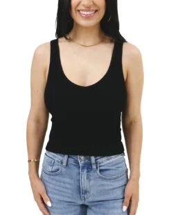 Black Brami Shelf Bra Tank -Active Aura Shop BramiShelfBra Black 1