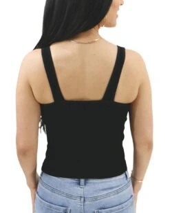 Black Brami Shelf Bra Tank -Active Aura Shop BramiShelfBra Black 2