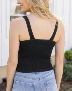 Black Brami Shelf Bra Tank -Active Aura Shop BramiShelfBra Black 5