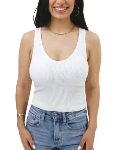 White Brami Shelf Bra Tank -Active Aura Shop BramiShelfBra White 1