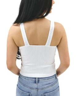 White Brami Shelf Bra Tank -Active Aura Shop BramiShelfBra White 2