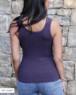 Deep Purple Brami Tank -Active Aura Shop BramiTank HipLength DeepPurple 2