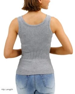 Heathered Grey Brami Tank -Active Aura Shop BramiTank HipLength HeatheredGrey 4