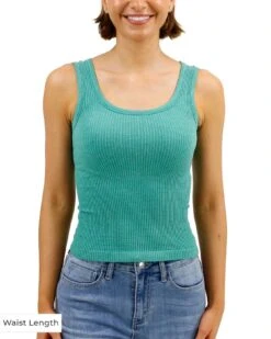 Heathered Green Brami Tank -Active Aura Shop BramiTank Waist HeatheredGreen 1