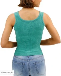 Heathered Green Brami Tank -Active Aura Shop BramiTank Waist HeatheredGreen 4