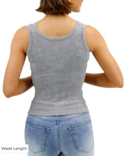 Heathered Grey Brami Tank -Active Aura Shop BramiTank Waist HeatheredGrey 2