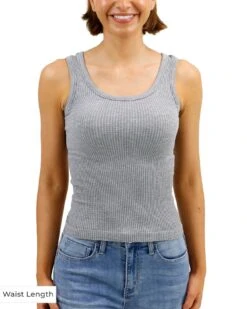 Heathered Grey Brami Tank -Active Aura Shop BramiTank Waist HeatheredGrey 4