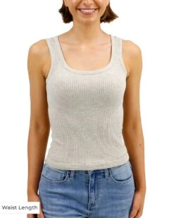 Heathered Oatmeal Brami Tank -Active Aura Shop BramiTank Waist HeatheredOatmeal 2