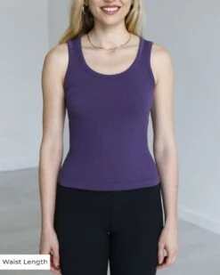 Deep Purple Brami Tank -Active Aura Shop BramiTank WaistLength DeepPurple 1 2