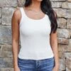 Ivory Brami Tank -Active Aura Shop BramiTank WaistLength Ivory 1