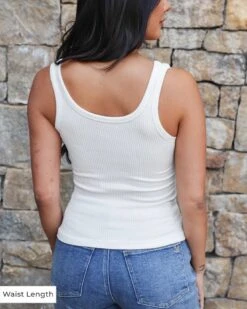 Ivory Brami Tank -Active Aura Shop BramiTank WaistLength Ivory 3
