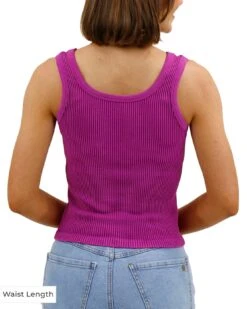 Washed Fuchsia Brami Tank - FINAL SALE 18 Washed Fuchsia Brami Tank - FINAL SALE -Active Aura Shop BramiTank WashedFushcia Waist 2