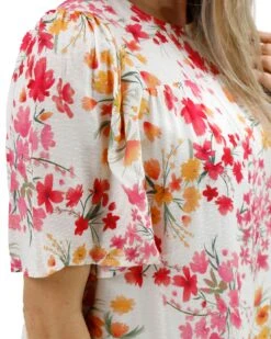 Brooklyn Flowy Floral Blouse 20 Brooklyn Flowy Floral Blouse -Active Aura Shop BrooklynFlowyFloralBlouse Floral 6