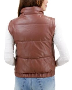 Butter Faux Leather Clay Puffer Jacket/Vest 22 Butter Faux Leather Clay Puffer Jacket/Vest -Active Aura Shop ButterFauxLeatherPufferJacketVest Clay 26 1