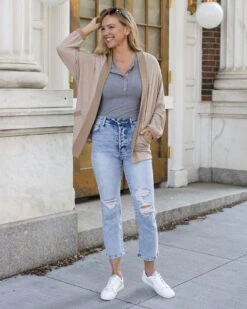 Buttery Soft Blushing Fawn Cocoon Cardi - FINAL SALE -Active Aura Shop ButterySoftCocoonCardi BlushingFawn 4 1