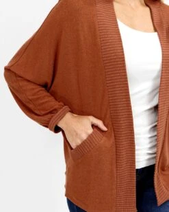 Buttery Soft Cinnamon Cocoon Cardi - FINAL SALE -Active Aura Shop ButterySoftCocoonCardi Cinnamon 2