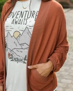 Buttery Soft Cinnamon Cocoon Cardi - FINAL SALE -Active Aura Shop ButterySoftCocoonCardi Cinnamon 2 1