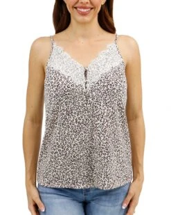 Button Lace Trim Cami In Cheetah 18 Button Lace Trim Cami In Cheetah -Active Aura Shop ButtonLaceTrimCami Cheetah 2
