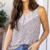 Button Lace Trim Cami In Cheetah -Active Aura Shop ButtonLaceTrimCami Cheetah 6