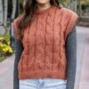 Cable Knit Cider Sweater Vest -Active Aura Shop CabledKnitSweaterVest Cider 5