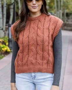 Cable Knit Cider Sweater Vest