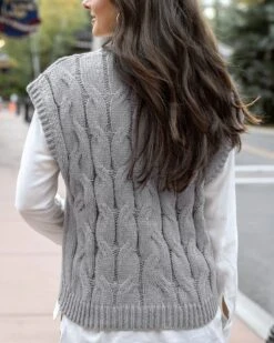 Cable Knit Light Grey Sweater Vest -Active Aura Shop CabledKnitSweaterVest LightGrey 11 f03c7acc 28e5 4731 a829 54bcebb4edab