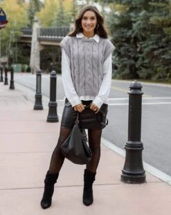 Cable Knit Light Grey Sweater Vest -Active Aura Shop CabledKnitSweaterVest LightGrey 5 8342da24 ae87 4b8a be90 cb2f792ab02f
