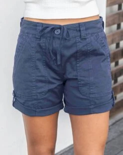 Soft Navy Cargo Shorts - FINAL SALE